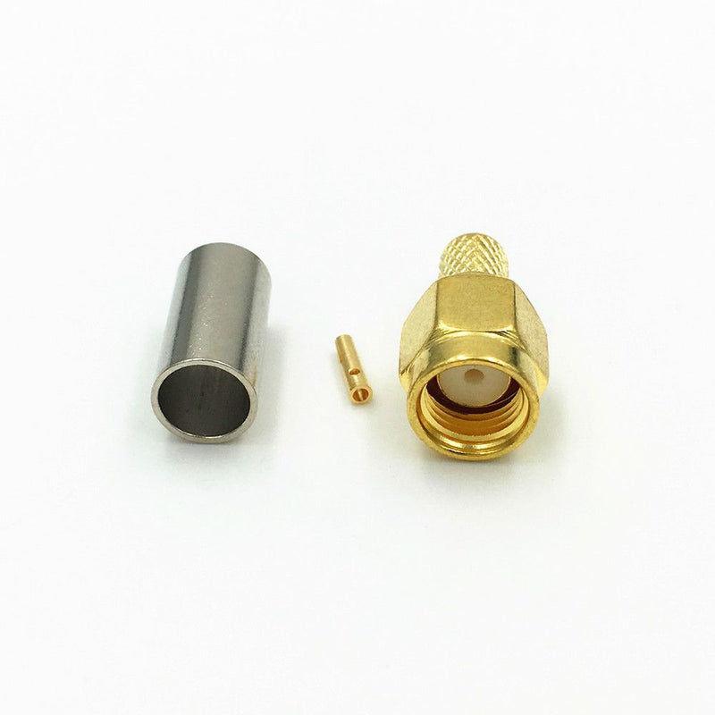 BeeSpeed SMA Erkek Sıkmalı Gold Konnektör - RG58 | 50 Ohm RF Konnektör