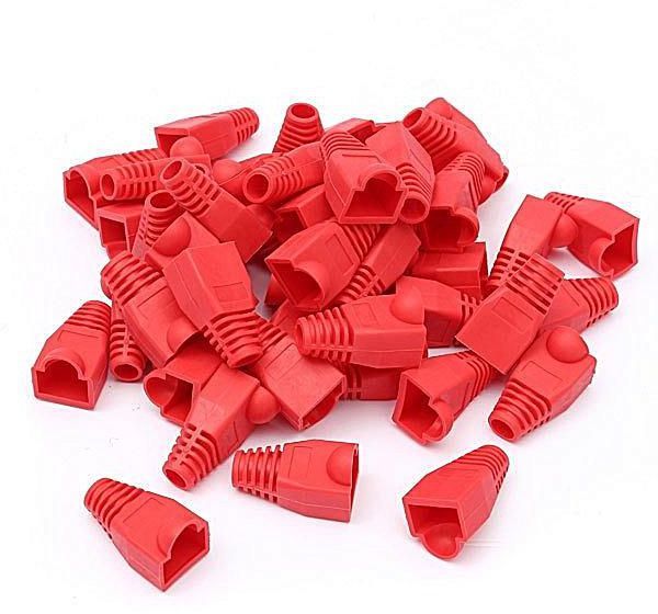 BeeSpeed RJ45 Boot Kılıf Kırmızı 100 Adet | Patch Kablo Koruma