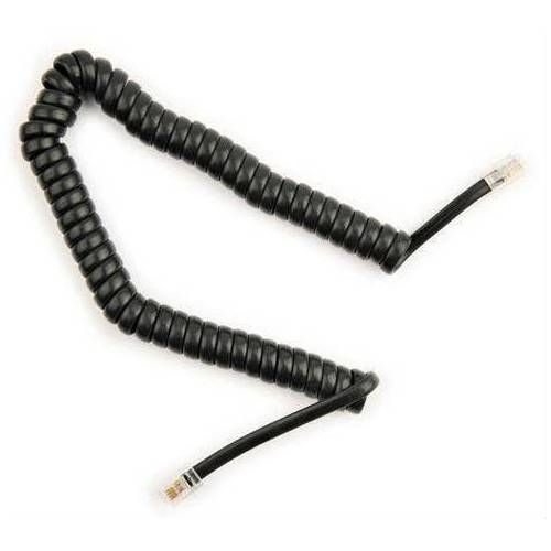 Hq Speed Telefon Ahize Spiral Kordon Siyah | 4P4C RJ9 Kablo