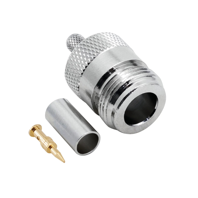BeeSpeed N Dişi Sıkmalı RP Konnektör - LMR240 | 50 Ohm Profesyonel RF Konnektör