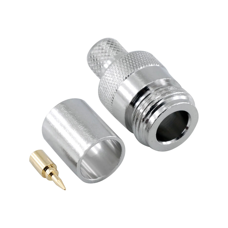 BeeSpeed N Dişi Sıkmalı RP Konnektör - LMR400 | 50 Ohm Profesyonel RF Konnektör
