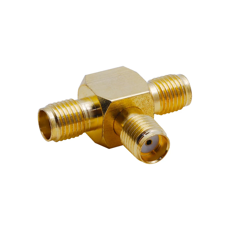 BeeSpeed SMA Dişi - Dişi - Dişi T Konnektör - Gold Plated | 50 Ohm RF Konnektör