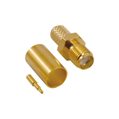 BeeSpeed SMA Dişi Sıkmalı RP Konnektör - LMR400 | 50 Ohm RF Konnektör