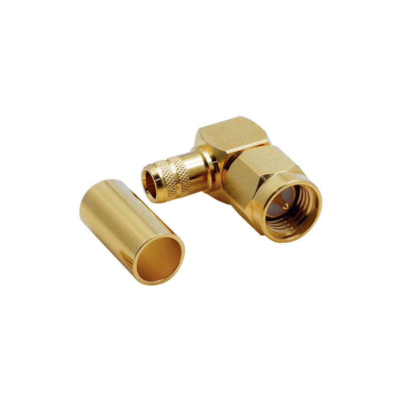 BeeSpeed SMA Erkek R/A Sıkmalı Konnektör - RG58 | 50 Ohm RF Konnektör