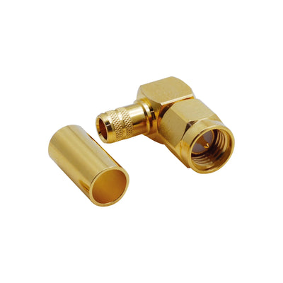 BeeSpeed SMA Erkek RG213 R/A Screw-on Konnektör | 50 Ohm RF Konnektör