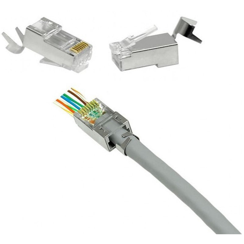 Cat7 EZ Metal FTP RJ45 Plug 100 Adet | Ethernet Konnektör