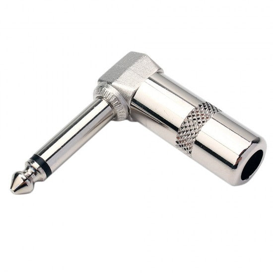 BeeSpeed 6.35mm Mono L Tip 90° Erkek Jack Konnektör | Gitar Enstrüman Ses