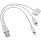 BeeSpeed 3'ü 1 Arada Şarj Kablosu 20cm | Apple 30 Pin + Lightning + Micro USB Kısa Kablo