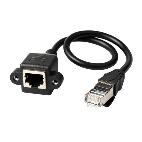 RJ45 Panel Montaj Uzatma Kablosu 25cm | Erkek-Dişi