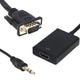 BeeSpeed VGA - HDMI Dönüştürücü Full HD | Ses Destekli Çevirici