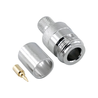 BeeSpeed N Dişi Sıkmalı RP Konnektör - LMR400 | 50 Ohm Profesyonel RF Konnektör