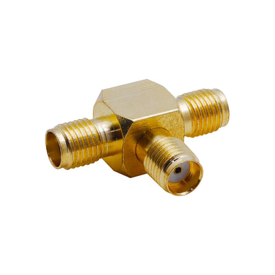 BeeSpeed SMA Dişi - Dişi - Dişi T Konnektör - Gold Plated | 50 Ohm RF Konnektör