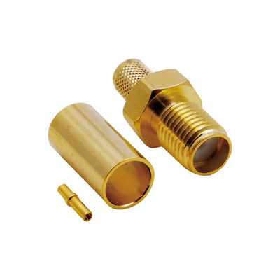 BeeSpeed SMA Dişi Sıkmalı Gold Konnektör - RG58 | 50 Ohm RF Konnektör