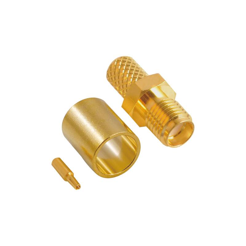 BeeSpeed SMA Dişi Sıkmalı Konnektör - LMR400 | 50 Ohm RF Konnektör