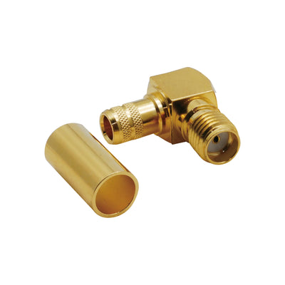 BeeSpeed SMA Dişi Sıkmalı R/A Konnektör - RG58 | 50 Ohm RF Konnektör