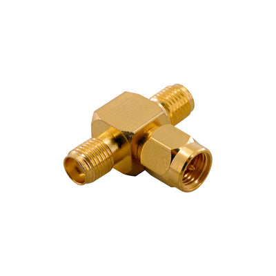 BeeSpeed SMA Erkek - Dişi - Dişi T Konnektör - Gold Plated | 50 Ohm RF Konnektör