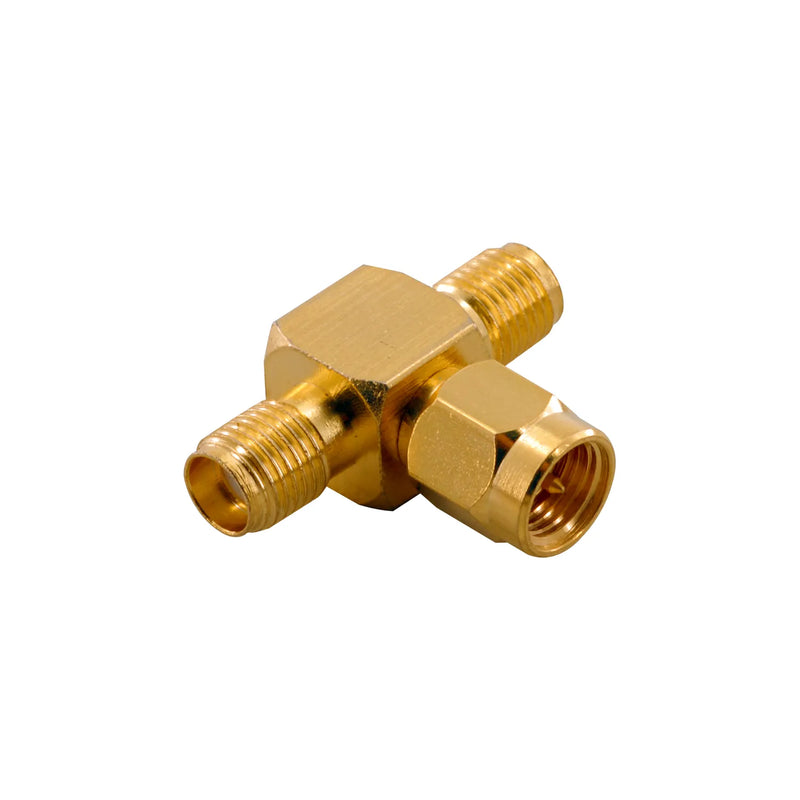 BeeSpeed SMA Erkek - Dişi - Dişi T Konnektör - Gold Plated | 50 Ohm RF Konnektör