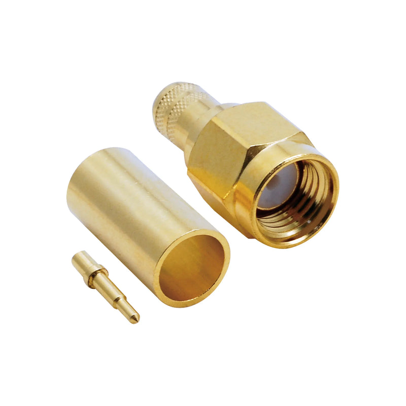 BeeSpeed SMA Erkek Sıkmalı Gold Konnektör - RG58 | 50 Ohm RF Konnektör