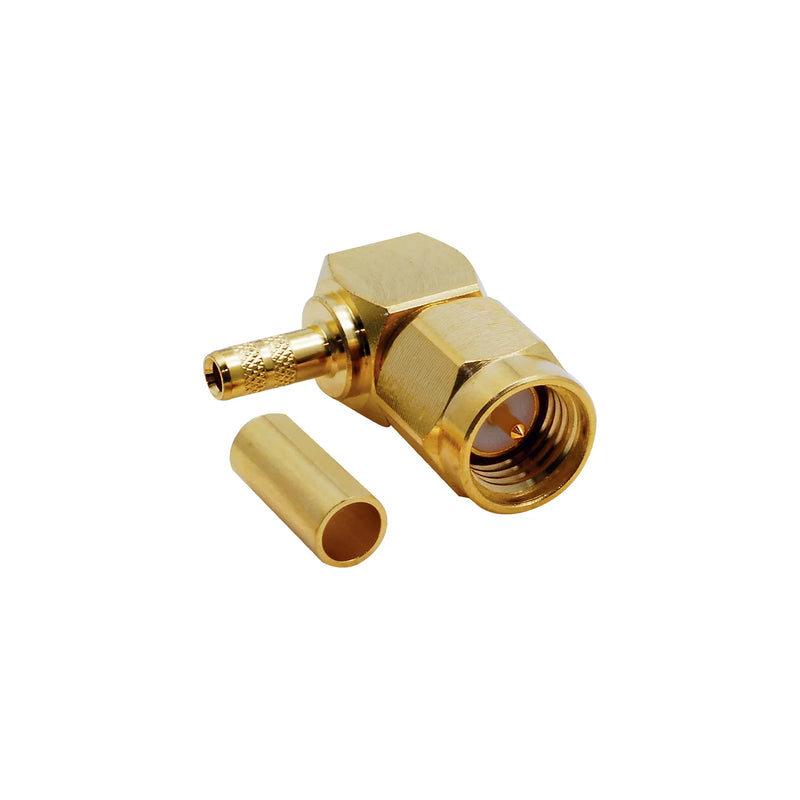 BeeSpeed SMA Erkek Sıkmalı R/A Konnektör - RG174 - RG316 | 50 Ohm RF Konnektör