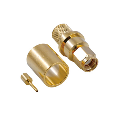 BeeSpeed SMA Erkek Sıkmalı RP Konnektör - LMR400 | 50 Ohm RF Konnektör