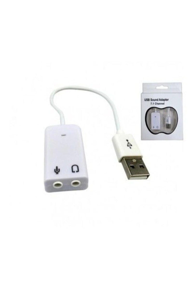 BeeSpeed USB Ses Kartı 7.1 Virtual Sound 3D | Çevirici Dönüştürücü Adaptör — Kulaklık + Mikrofon Girişli
