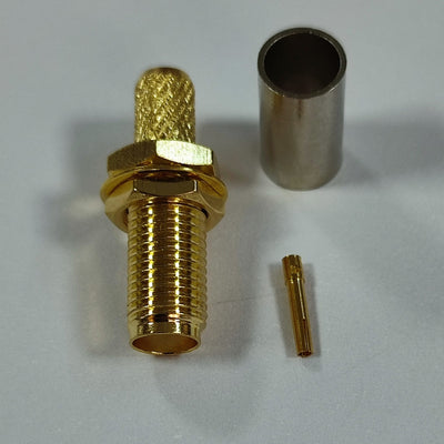 BeeSpeed SMA Dişi Sıkmalı Gold Konnektör - RG58 | 50 Ohm RF Konnektör