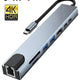 Hq Speed Type-C 8'i 1 Arada USB-C Hub Adaptör | 4K HDMI, USB 3.0, Type-C PD, Gigabit Ethernet, SD/microSD Kart Okuyucu